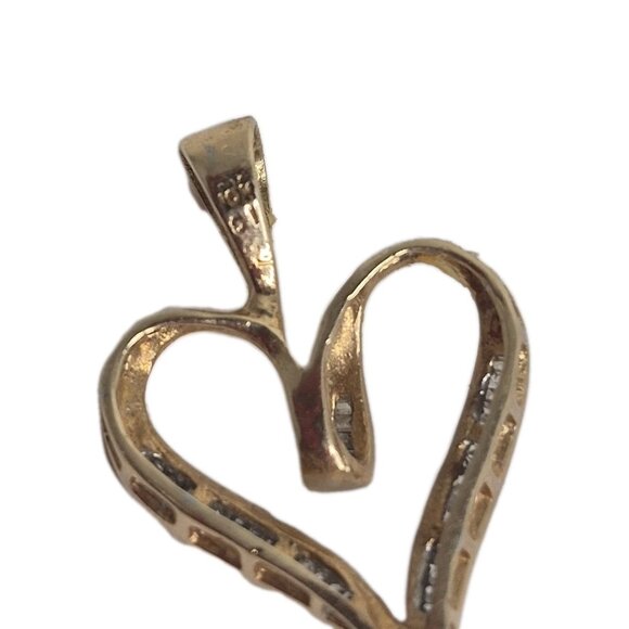 Caspian International 1/4ct Diamond Heart Pendant 10k Yellow Gold 2.2g - Picture 5 of 12